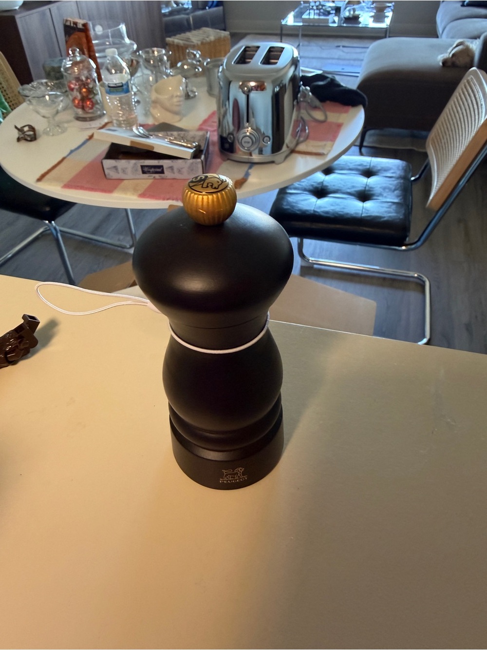 Peugeot Salt Mill with Gold Top
